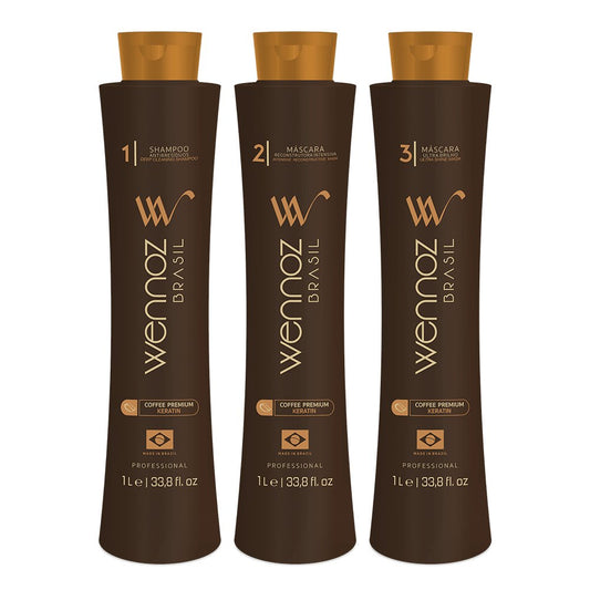 Wennoz Coffee Premium Keratin Smoothing Treatment Kit 1 Liter - brazilmulticosmetics
